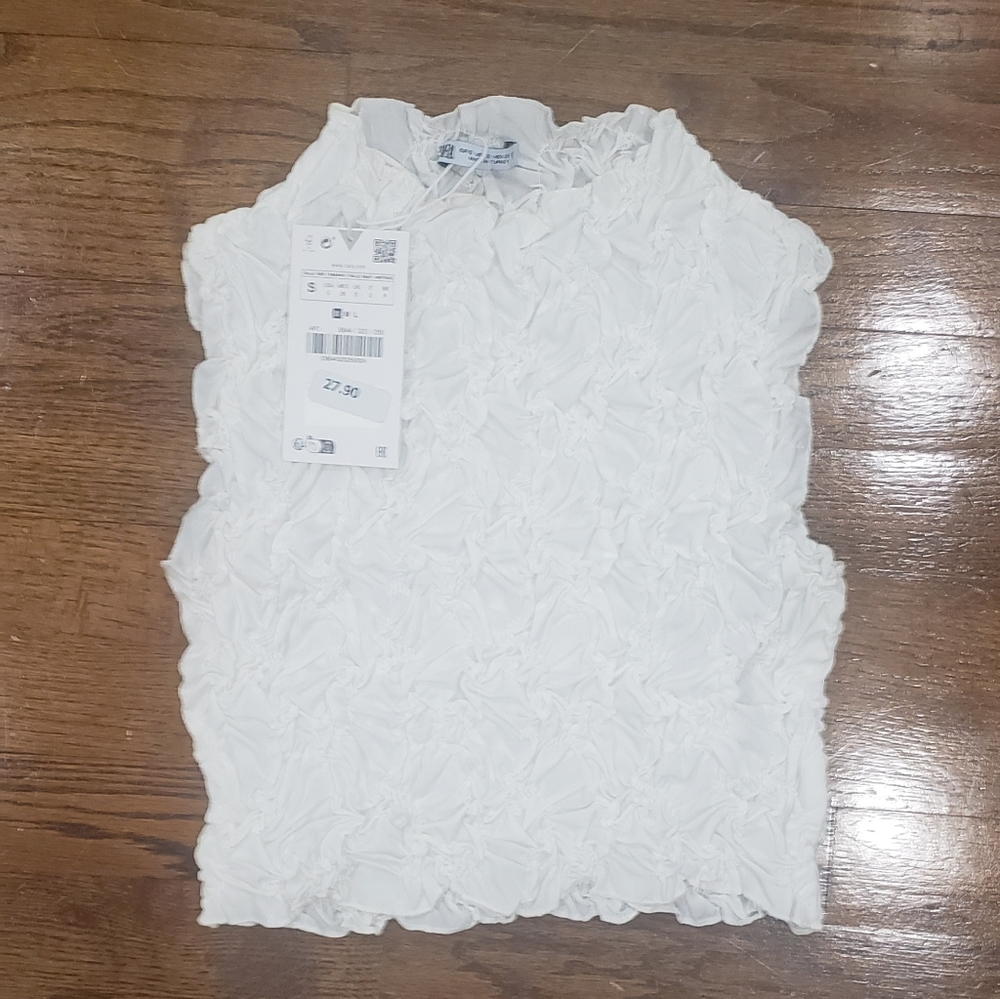 NWT Zara ruched crop shirt